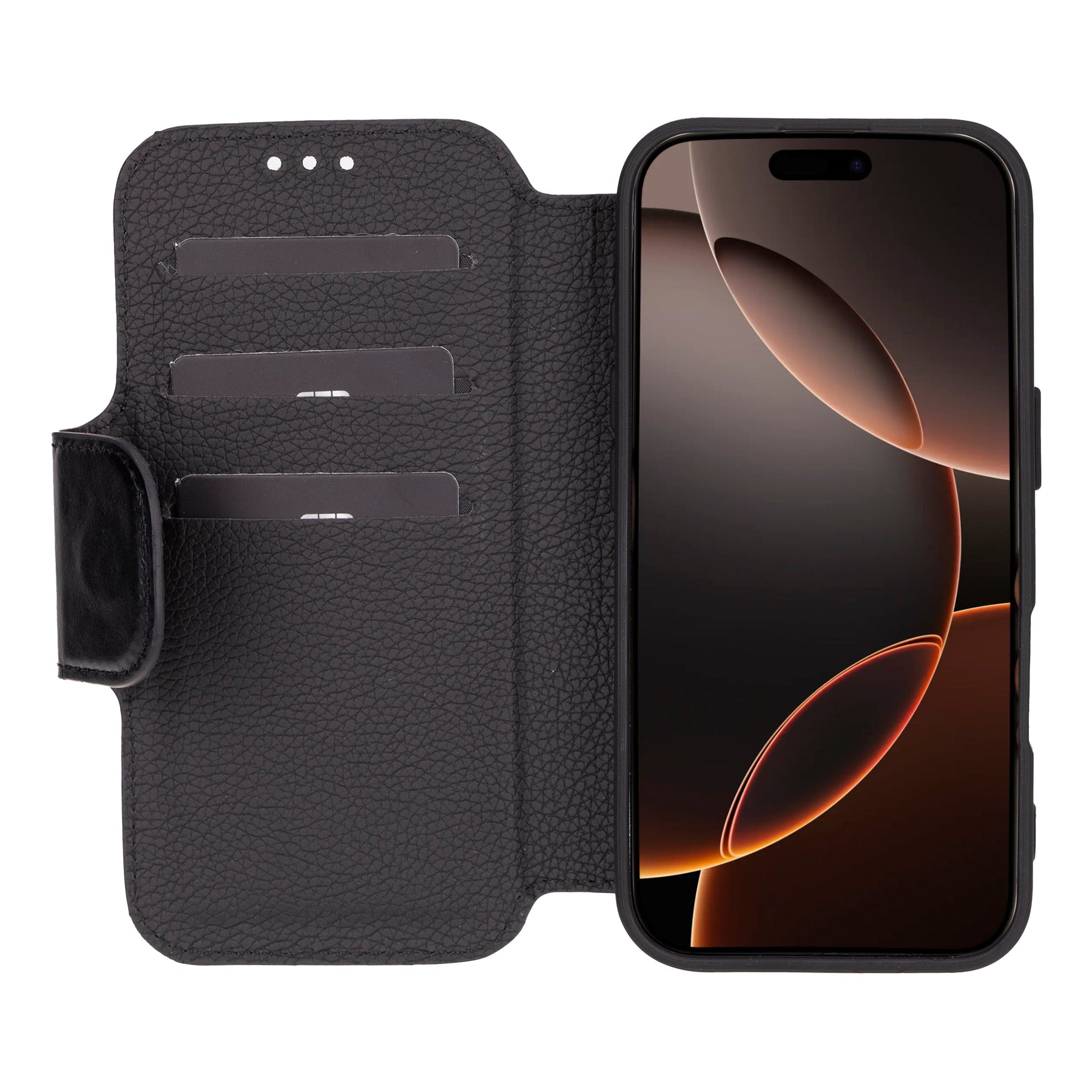 Leather folio case for iPhone 16 Pro Max