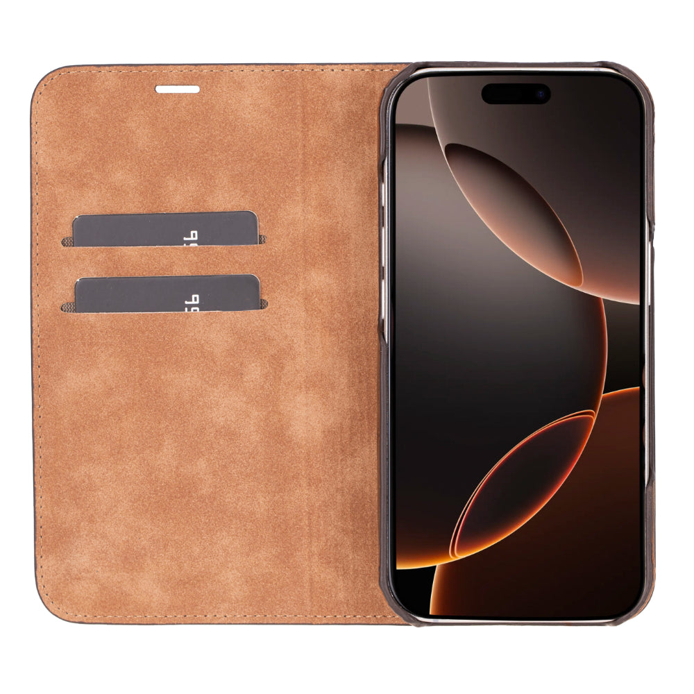 Premium Leather Folio Case for iPhone 16 Pro