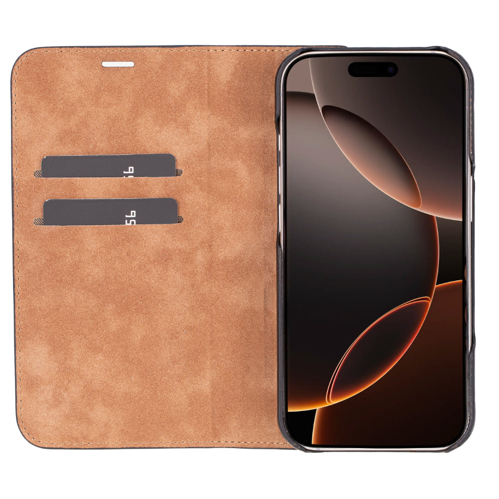 Premium Leather Folio Case for iPhone 16 Pro