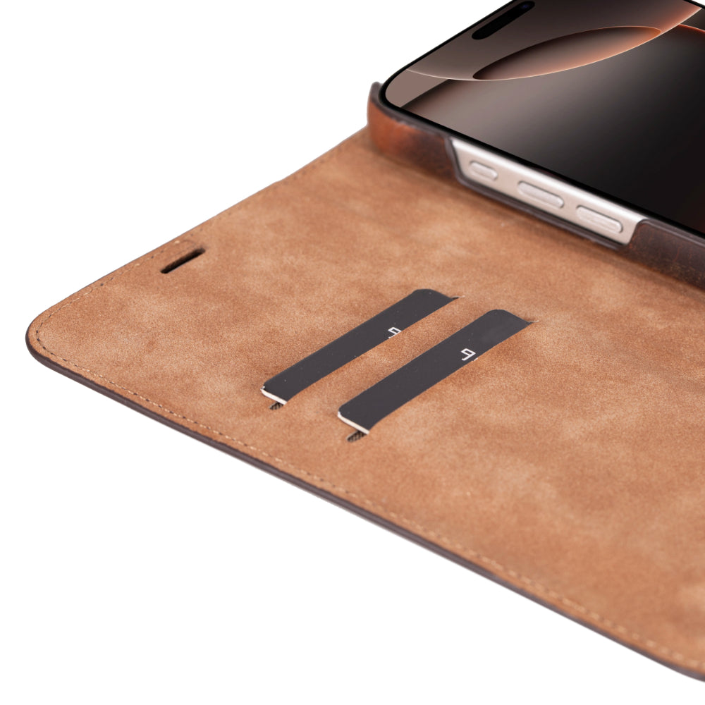 Premium Leather Folio Case for iPhone 16 Pro Max
