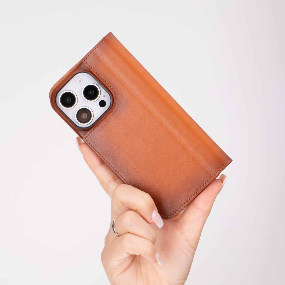 Premium Leather Folio Case for iPhone 16 Pro
