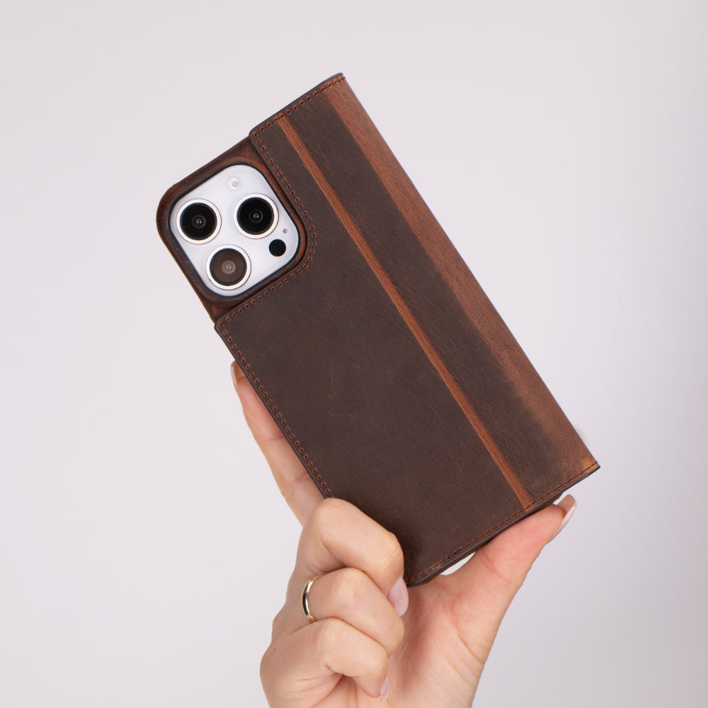 Premium Leather Folio Case for iPhone 16 Pro