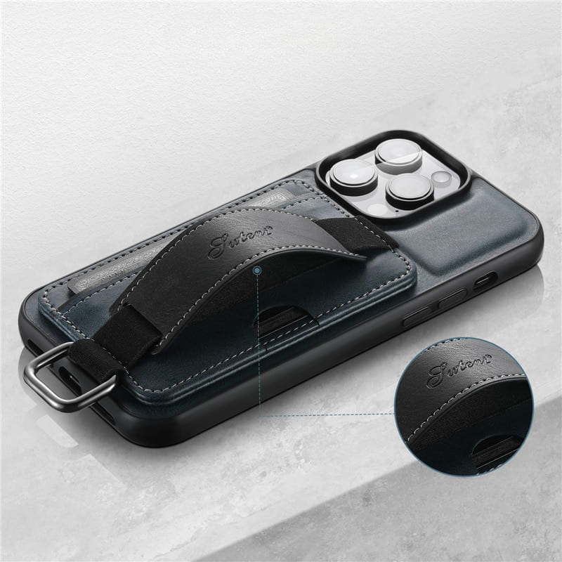 iPhone hoesje met kaartvak en draaglus voor onderweg