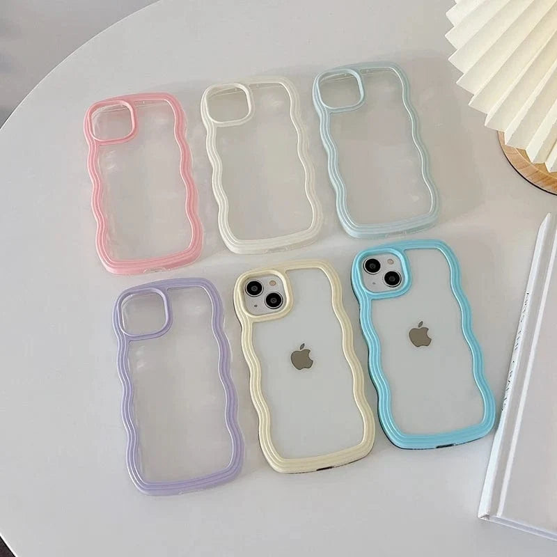 iPhone hoesje van achteren met een minimalistisch golfpatroon