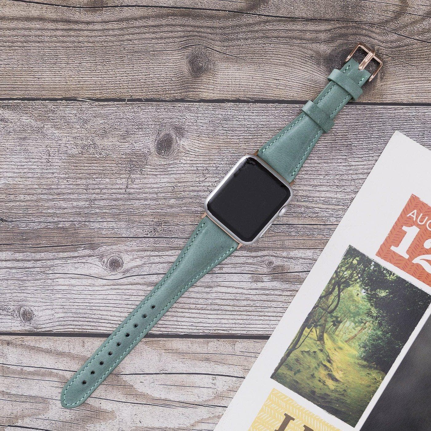 Classic Slim Style Genuine Leather Apple Watch Band 