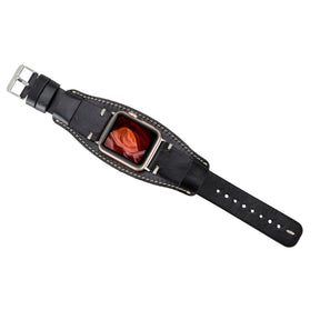 Apple-Watch-Armband aus echtem Leder im Manschettenstil