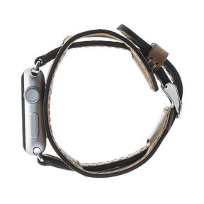 Apple-Watch-Armband aus echtem Leder im Manschettenstil
