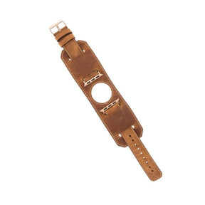 Apple-Watch-Armband aus echtem Leder im Manschettenstil