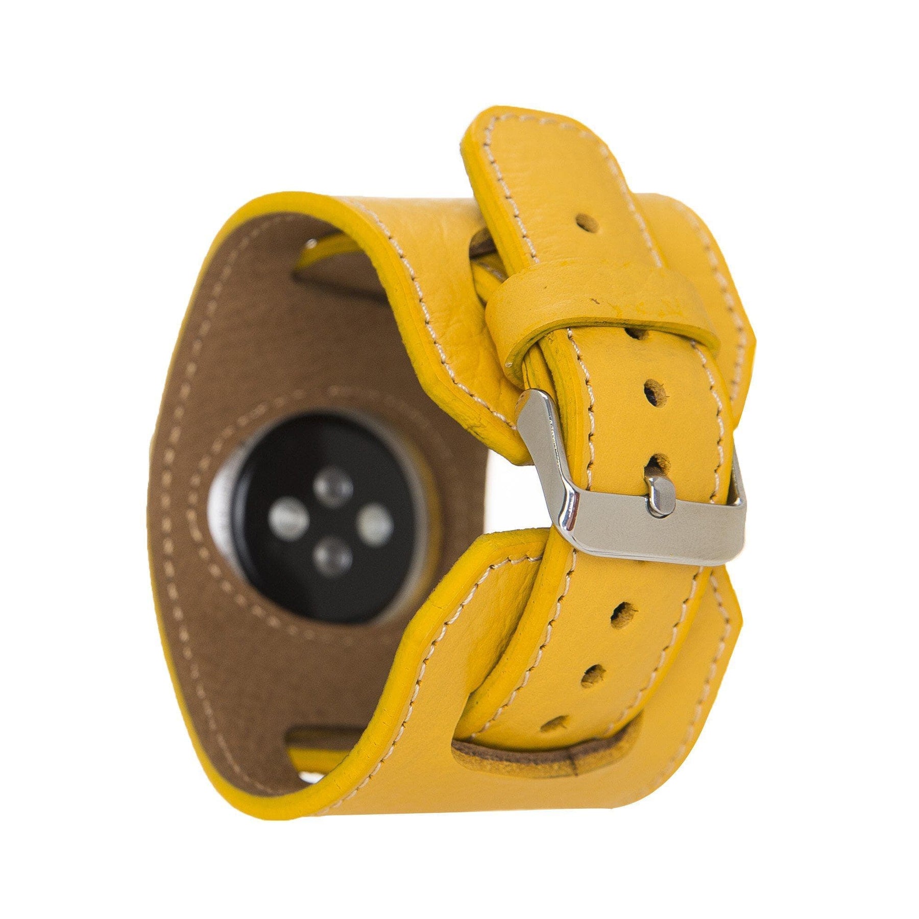 Apple-Watch-Armband aus echtem Leder im Manschettenstil