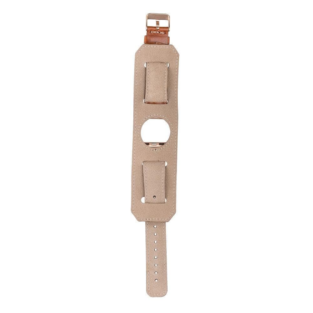 Apple-Watch-Armband aus echtem Leder im Manschettenstil