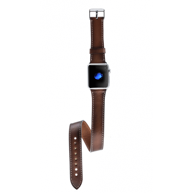 Apple-Watch-Armband aus echtem Leder im Double-Tour-Stil – DT 