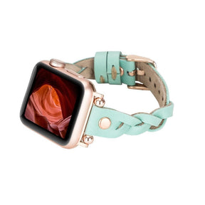 Wanda Ferro geflochtenes Apple-Watch-Armband aus echtem Leder im Trok-Stil in Roségold