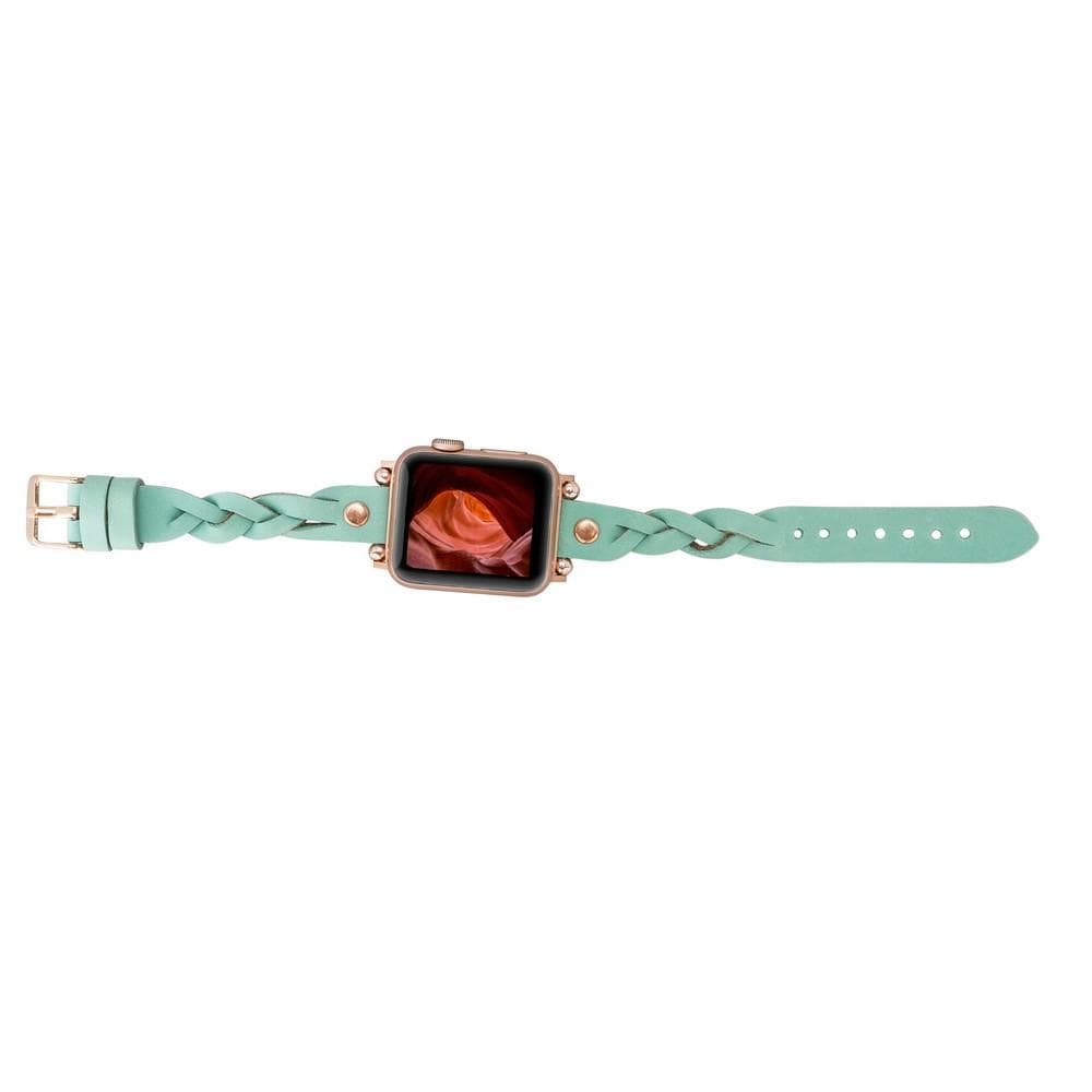 Wanda Ferro geflochtenes Apple-Watch-Armband aus echtem Leder im Trok-Stil in Roségold
