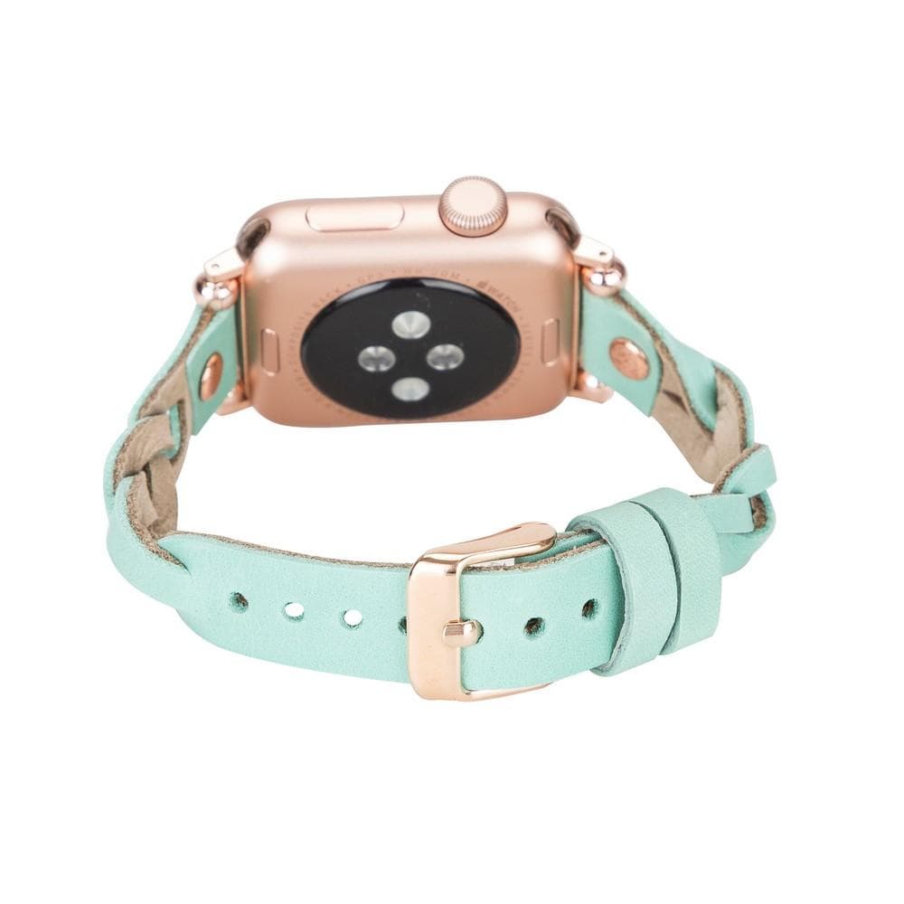 Wanda Ferro geflochtenes Apple-Watch-Armband aus echtem Leder im Trok-Stil in Roségold