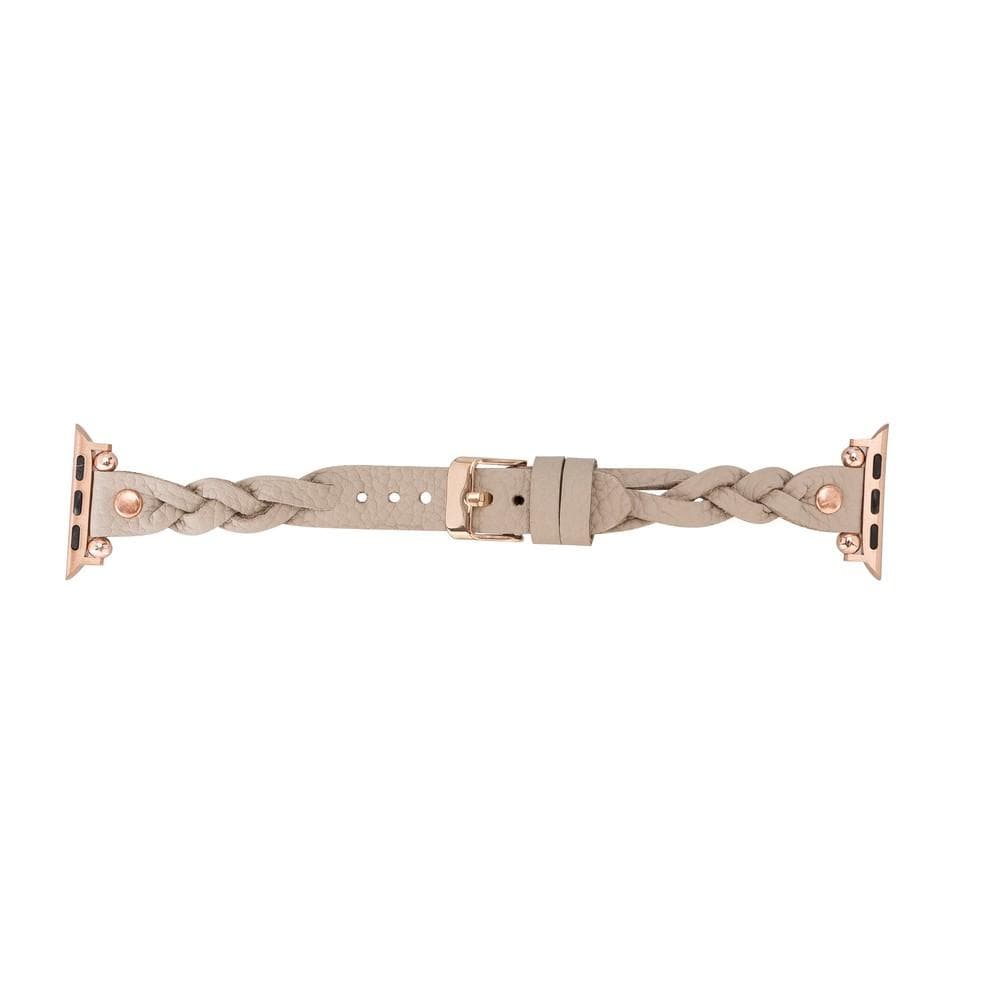 Wanda Ferro geflochtenes Apple-Watch-Armband aus echtem Leder im Trok-Stil in Roségold
