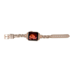 Wanda Ferro geflochtenes Apple-Watch-Armband aus echtem Leder im Trok-Stil in Roségold