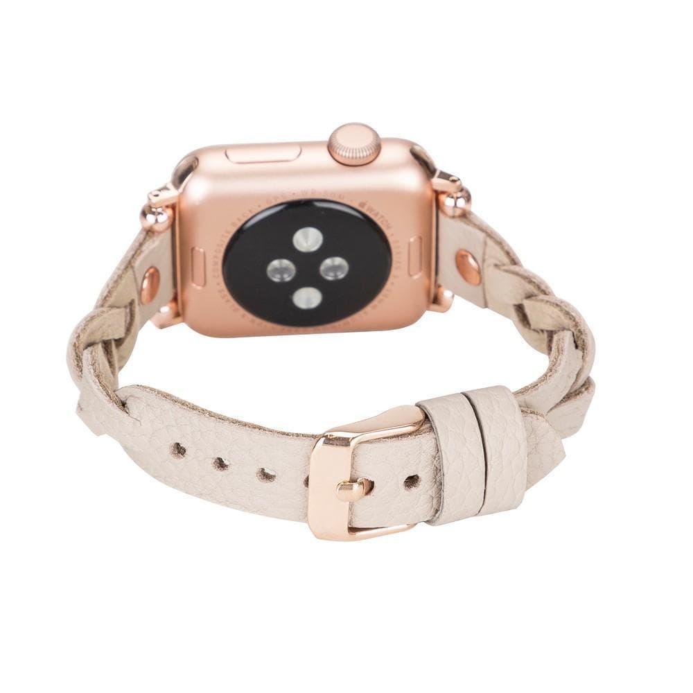 Wanda Ferro geflochtenes Apple-Watch-Armband aus echtem Leder im Trok-Stil in Roségold