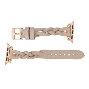 Wanda Ferro geflochtenes Apple-Watch-Armband aus echtem Leder im Trok-Stil in Roségold