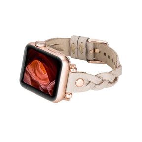 Wanda Ferro geflochtenes Apple-Watch-Armband aus echtem Leder im Trok-Stil in Roségold