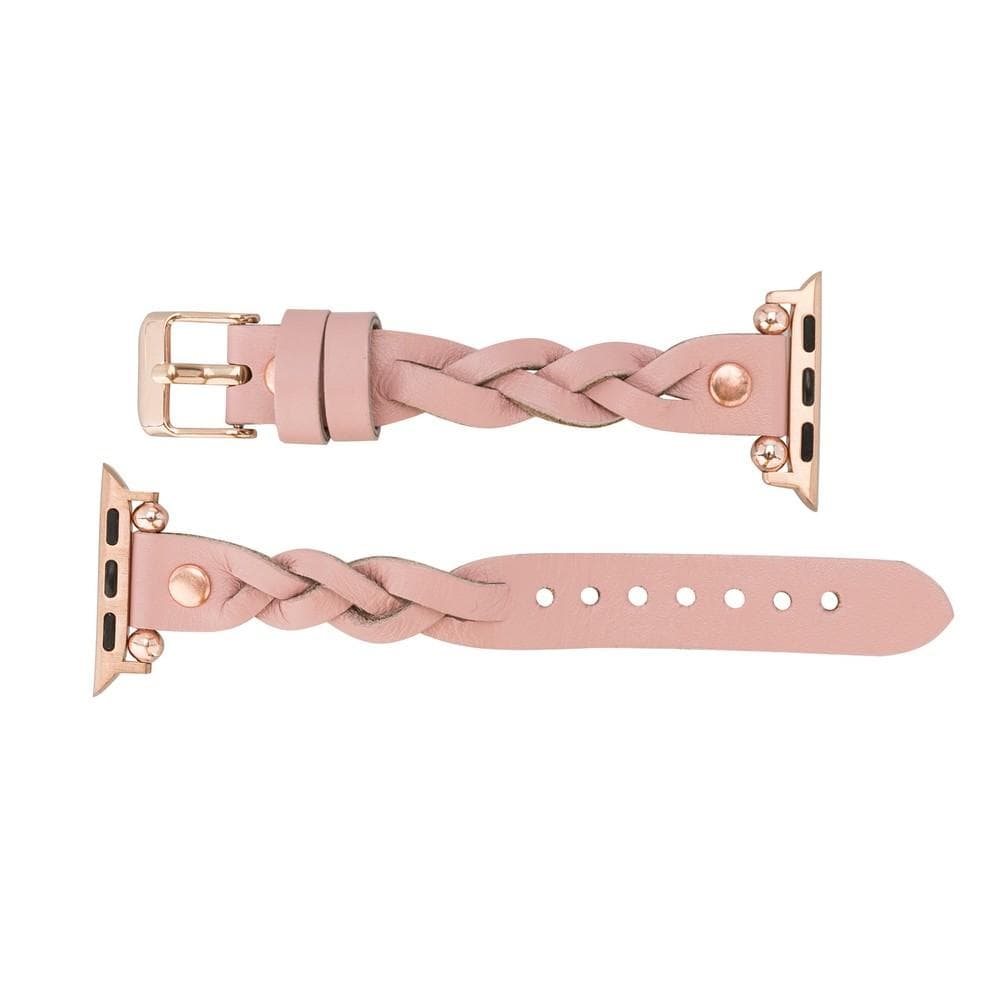 Wanda Ferro geflochtenes Apple-Watch-Armband aus echtem Leder im Trok-Stil in Roségold