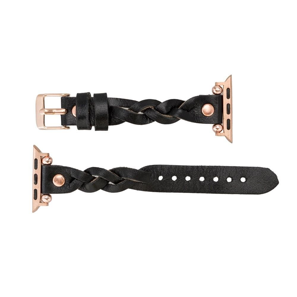 Wanda Ferro geflochtenes Apple-Watch-Armband aus echtem Leder im Trok-Stil in Roségold