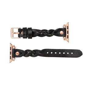 Wanda Ferro geflochtenes Apple-Watch-Armband aus echtem Leder im Trok-Stil in Roségold