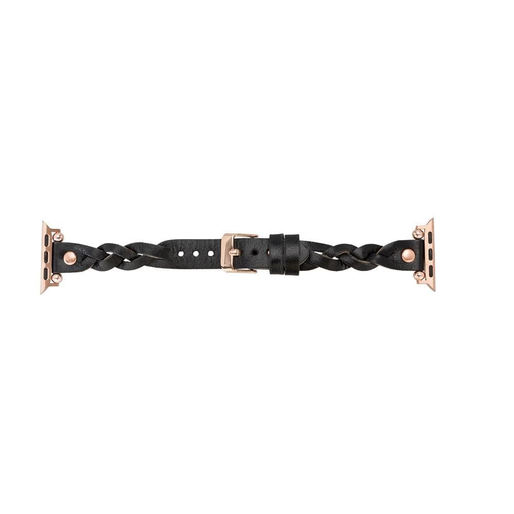 Wanda Ferro geflochtenes Apple-Watch-Armband aus echtem Leder im Trok-Stil in Roségold