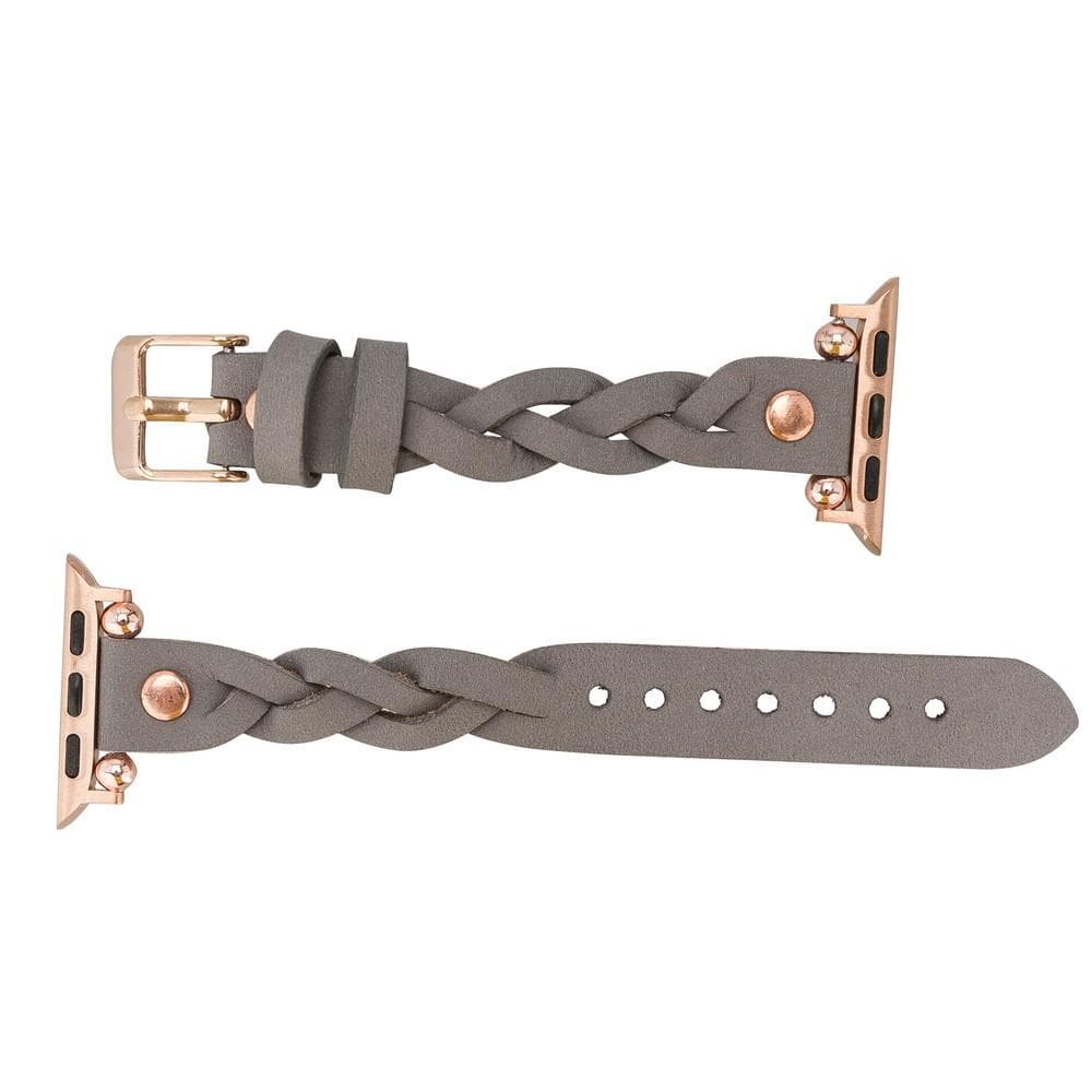 Wanda Ferro geflochtenes Apple-Watch-Armband aus echtem Leder im Trok-Stil in Roségold