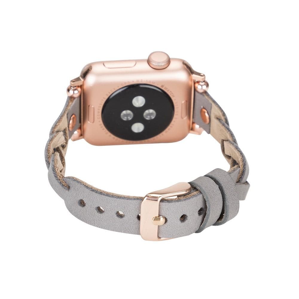 Wanda Ferro geflochtenes Apple-Watch-Armband aus echtem Leder im Trok-Stil in Roségold
