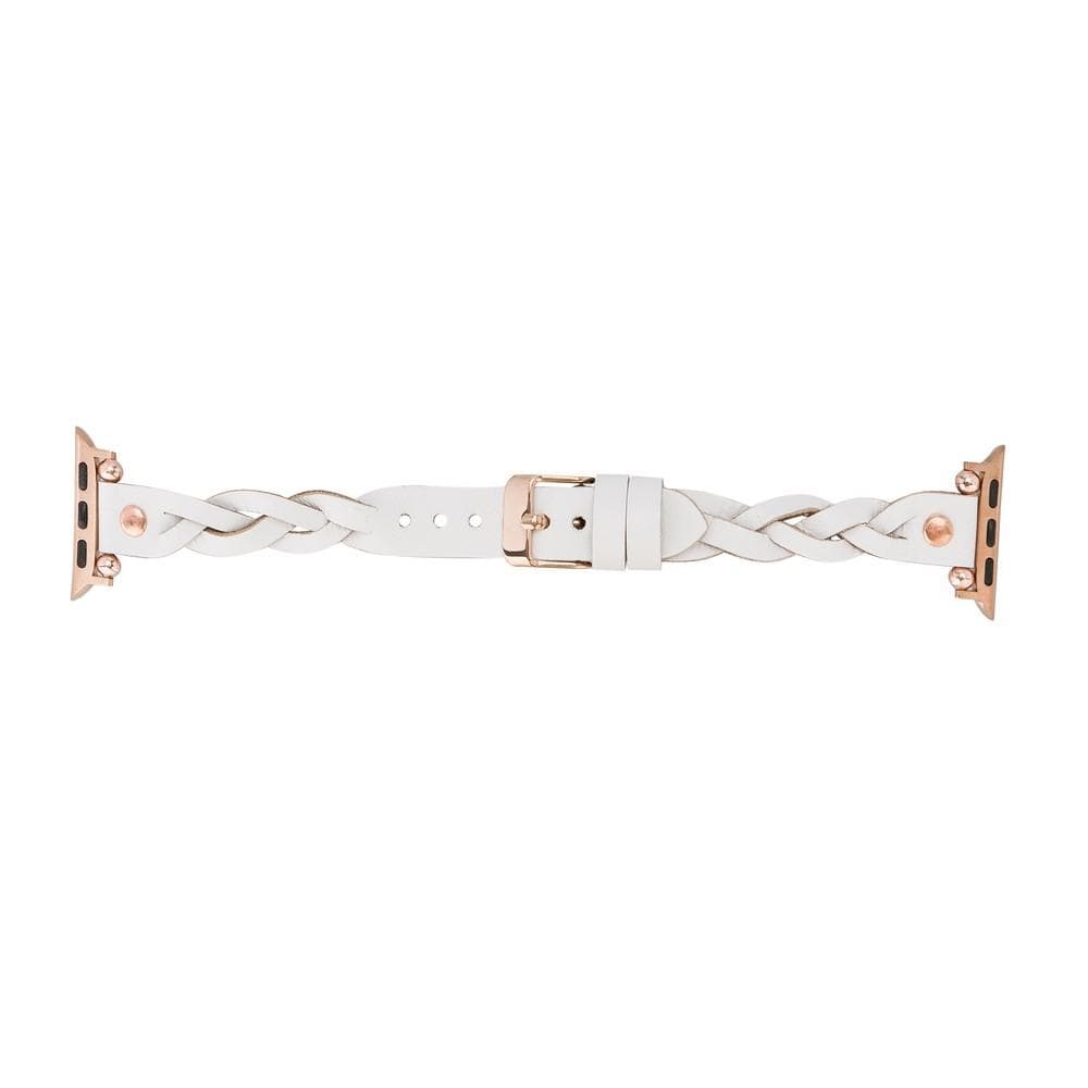 Wanda Ferro geflochtenes Apple-Watch-Armband aus echtem Leder im Trok-Stil in Roségold
