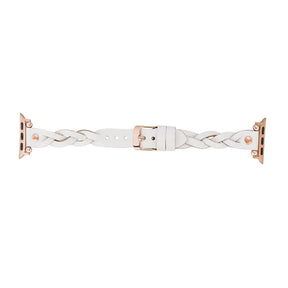 Wanda Ferro geflochtenes Apple-Watch-Armband aus echtem Leder im Trok-Stil in Roségold