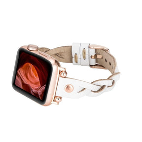 Wanda Ferro geflochtenes Apple-Watch-Armband aus echtem Leder im Trok-Stil in Roségold