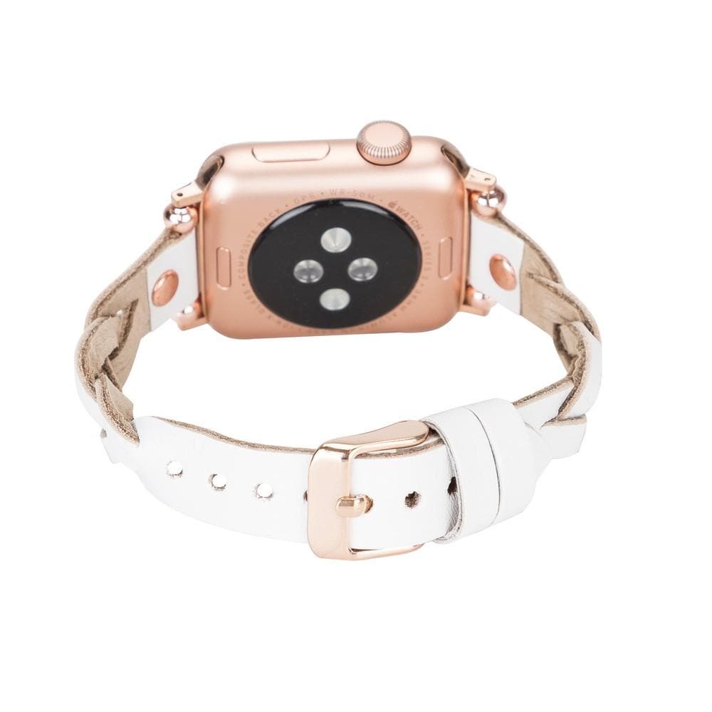 Wanda Ferro geflochtenes Apple-Watch-Armband aus echtem Leder im Trok-Stil in Roségold