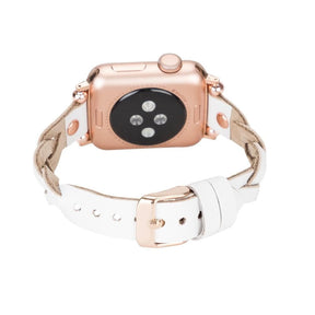Wanda Ferro geflochtenes Apple-Watch-Armband aus echtem Leder im Trok-Stil in Roségold