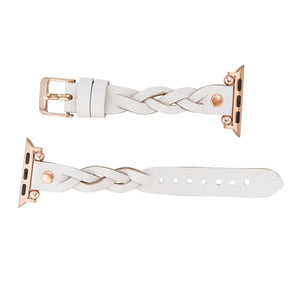 Wanda Ferro geflochtenes Apple-Watch-Armband aus echtem Leder im Trok-Stil in Roségold