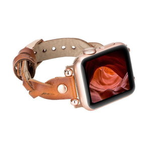 Wanda Ferro geflochtenes Apple-Watch-Armband aus echtem Leder im Trok-Stil in Roségold