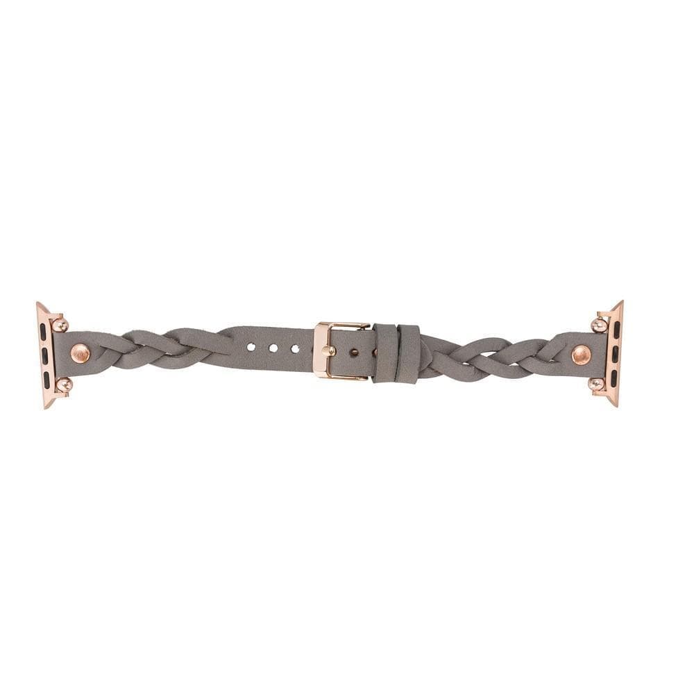 Wanda Ferro geflochtenes Apple-Watch-Armband aus echtem Leder im Trok-Stil in Roségold