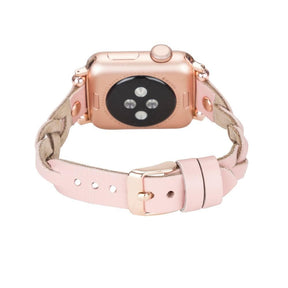 Wanda Ferro geflochtenes Apple-Watch-Armband aus echtem Leder im Trok-Stil in Roségold