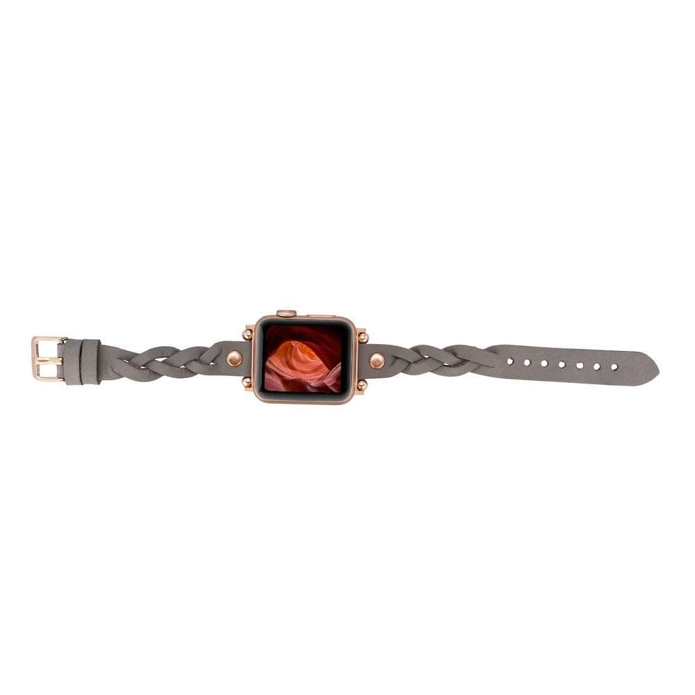 Wanda Ferro geflochtenes Apple-Watch-Armband aus echtem Leder im Trok-Stil in Roségold