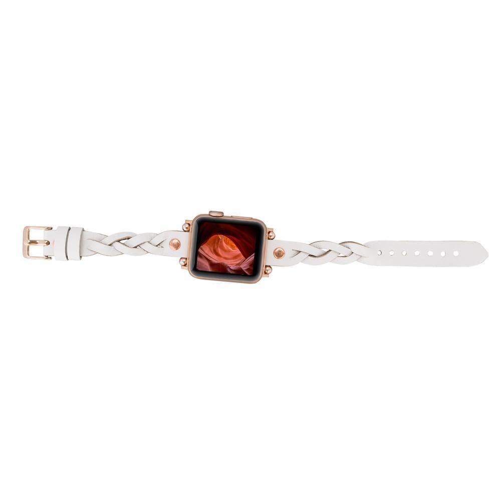 Wanda Ferro geflochtenes Apple-Watch-Armband aus echtem Leder im Trok-Stil in Roségold