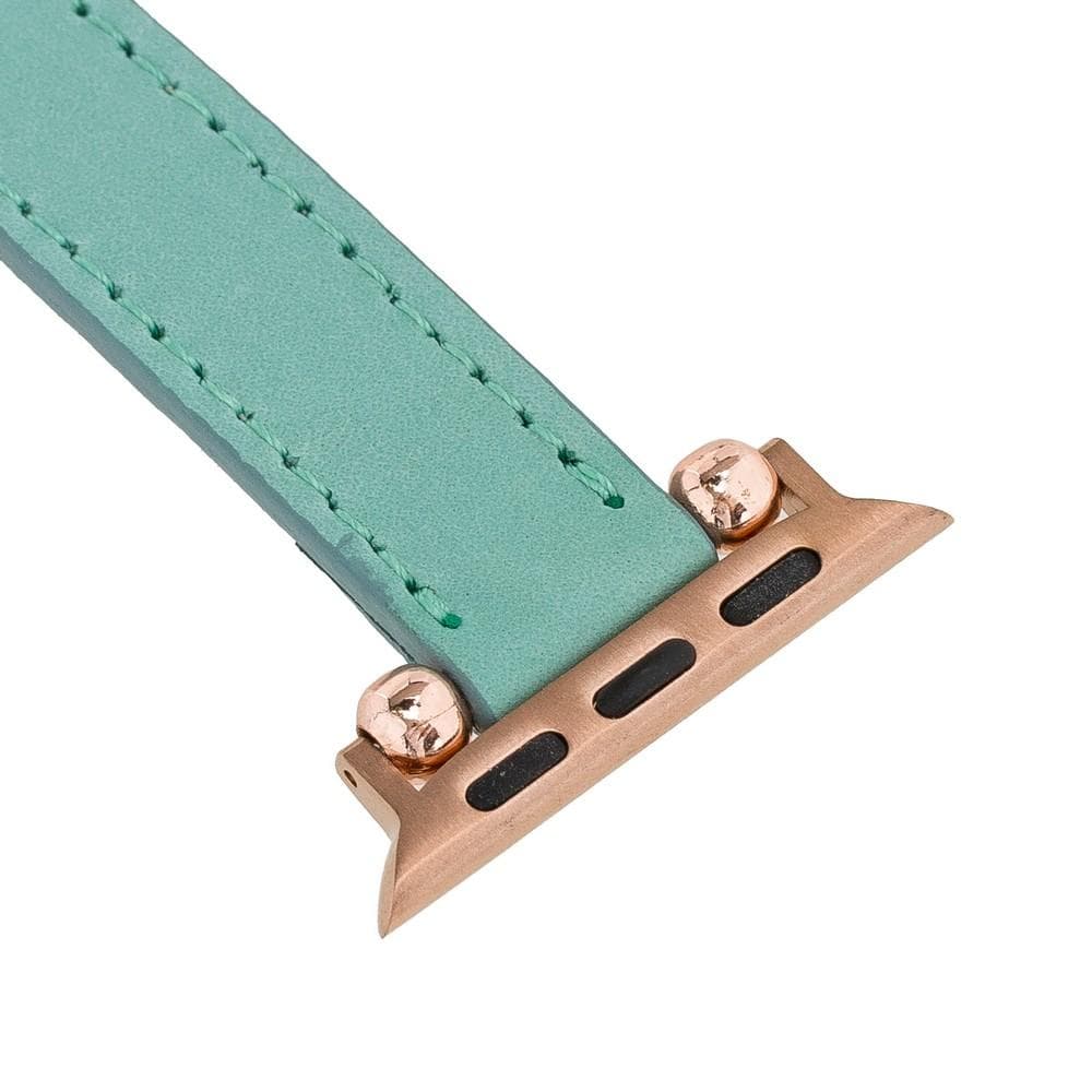 Nahthaftes Apple-Watch-Armband aus echtem Leder im Ferro-Stil