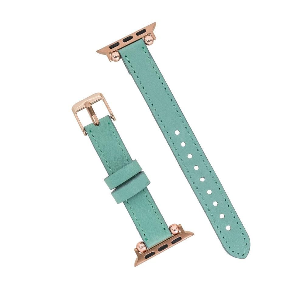 Nahthaftes Apple-Watch-Armband aus echtem Leder im Ferro-Stil