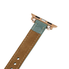 Nahthaftes Apple-Watch-Armband aus echtem Leder im Ferro-Stil