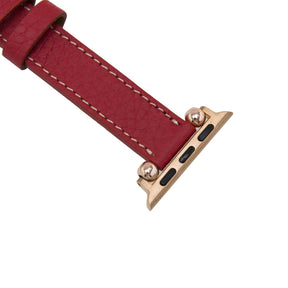 Nahthaftes Apple-Watch-Armband aus echtem Leder im Ferro-Stil