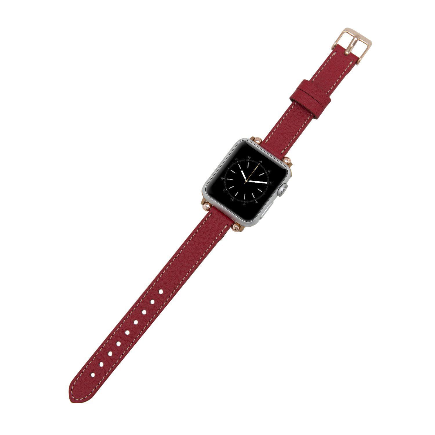 Nahthaftes Apple-Watch-Armband aus echtem Leder im Ferro-Stil