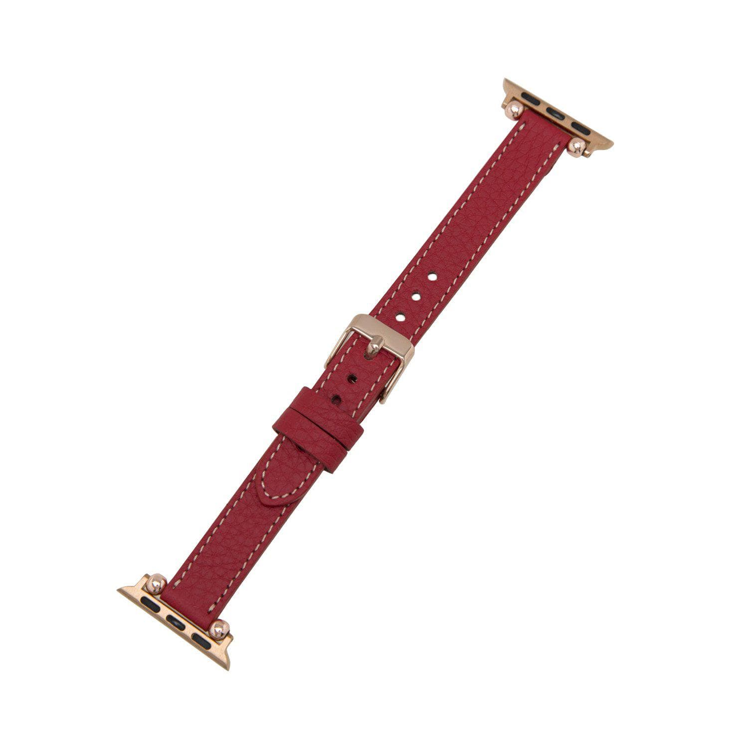 Nahthaftes Apple-Watch-Armband aus echtem Leder im Ferro-Stil