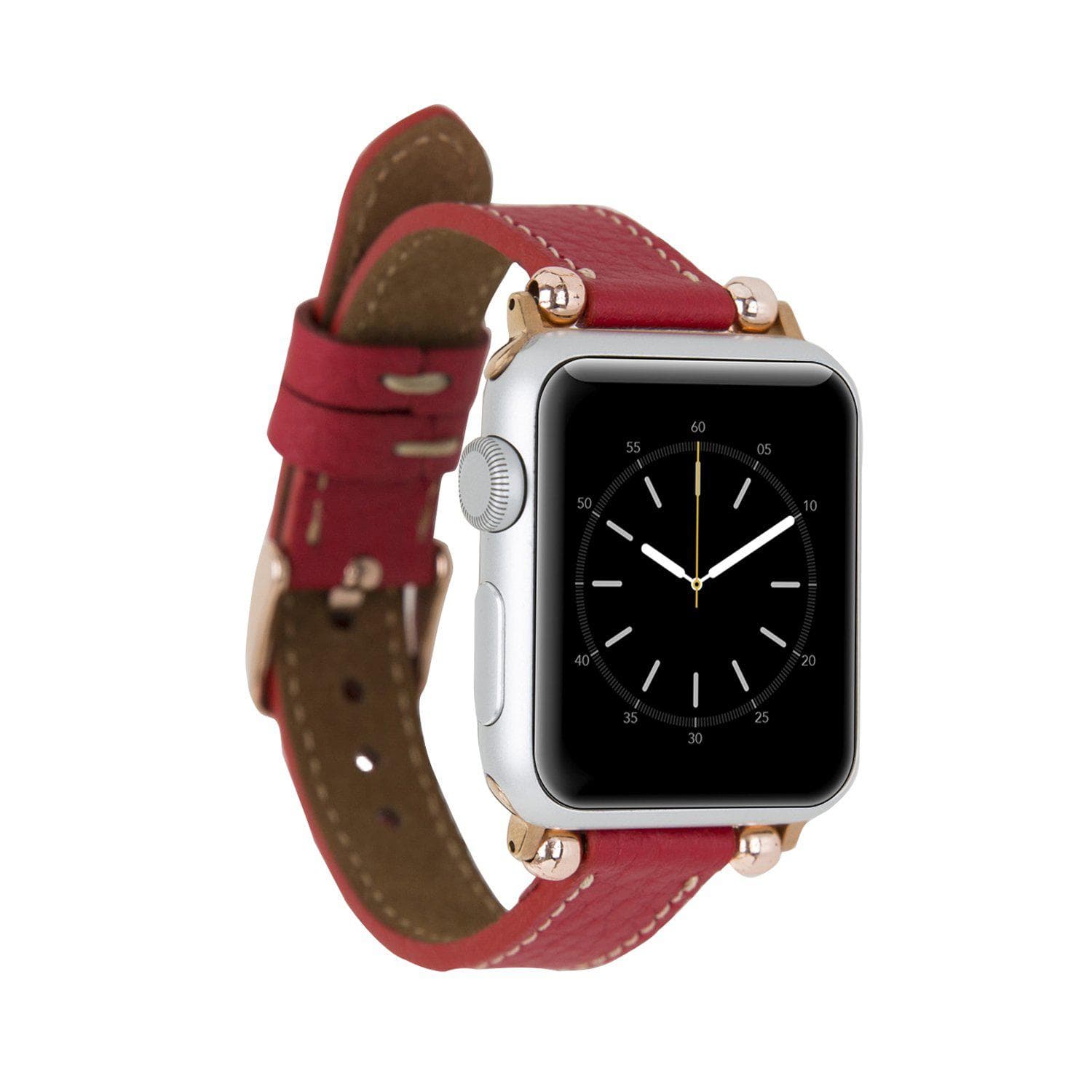 Nahthaftes Apple-Watch-Armband aus echtem Leder im Ferro-Stil