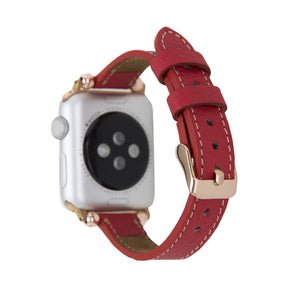 Nahthaftes Apple-Watch-Armband aus echtem Leder im Ferro-Stil