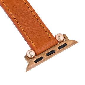 Nahthaftes Apple-Watch-Armband aus echtem Leder im Ferro-Stil