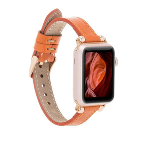 Nahthaftes Apple-Watch-Armband aus echtem Leder im Ferro-Stil